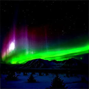 Aurora Borealis Over Tundra PNG Ewr90 PNG