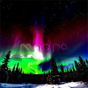 Aurora Borealis Under Stars PNG Wrt