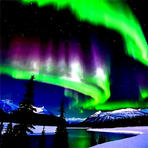 Aurora Borealis Wilderness Scene PNG Bls PNG