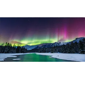 Aurora Over Snowy Wilderness PNG Amr