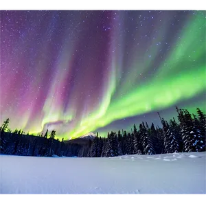 Aurora Over Snowy Wilderness PNG Bbj PNG