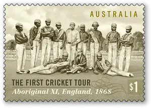 Australia First Cricket Tour Aboriginal X I Stamp2018 PNG image