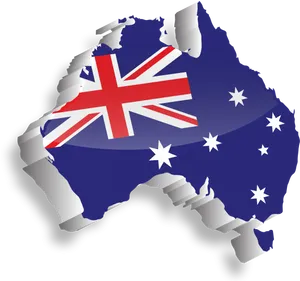 Australia Flag Map Graphic