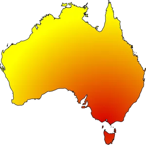 Australia Heat Map Gradient PNG image