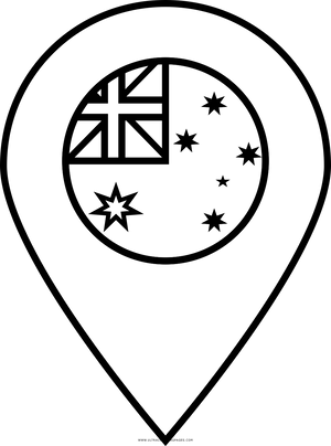 Australia Location Iconwith Flag PNG