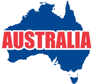 Australia Map Text Overlay PNG