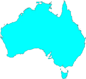 Australia Simplified Map Outline PNG