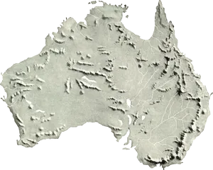 Australia Topographic Map Artistic Rendering PNG