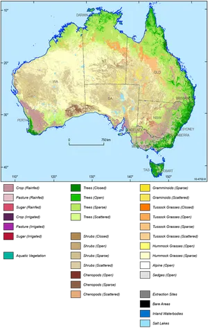 Australia Vegetation Climate Map PNG image