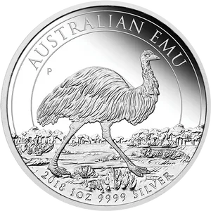 Australian Emu Silver Coin2018 PNG image