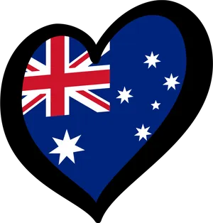 Australian Flag Heart Shaped Graphic PNG image