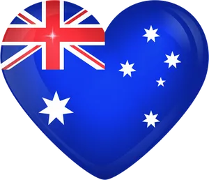Australian Flag Heart Shaped Graphic PNG