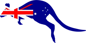 Australian Flag Kangaroo Silhouette PNG