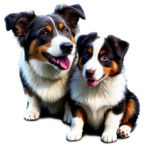 Australian Shepherd Family PNG Ilt82 PNG