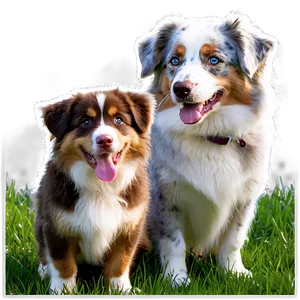Australian Shepherd In Park PNG 06202024