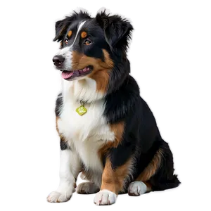 Australian Shepherd Sitting PNG Enl78 PNG