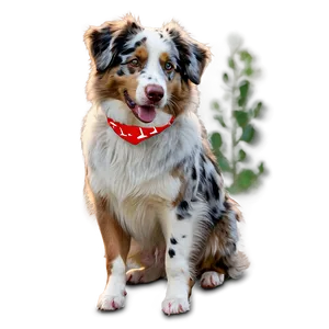 Australian Shepherd With Bandana PNG Ofw49 PNG