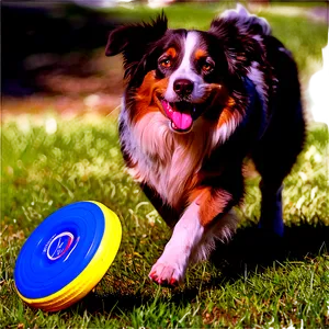 Australian Shepherd With Frisbee Png 06202024 PNG image