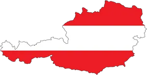 Austria Flag Map Outline PNG image