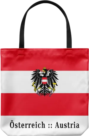 Austrian Flag Tote Bagwith Coatof Arms PNG image