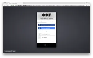 Auth0 Hello World Demo Login Screen PNG image