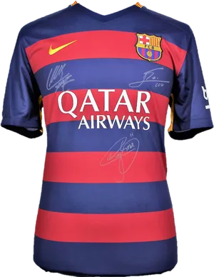 Autographed F C Barcelona Jersey Qatar Airways PNG image