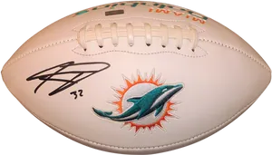 Autographed Footballwith Dolphin Logo PNG