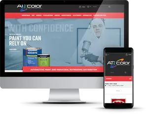 Automotive Paint Ecommerce Website Responsive Design PNG image