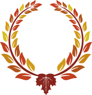 Autumn Colored Laurel Wreath PNG image