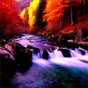Autumn Colors Around River Dam PNG Abs22 PNG