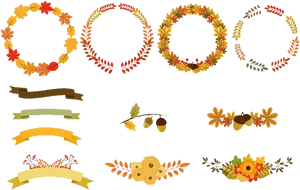 Autumn Floral Wreath Collection PNG