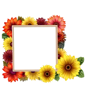 Autumn Flower Frame PNG 05252024