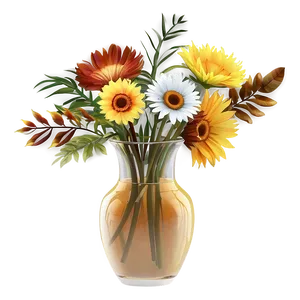 Autumn Flowers In Vase PNG 06272024