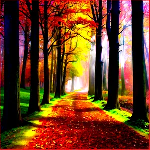 Autumn Forest Path Photo PNG Ikg3