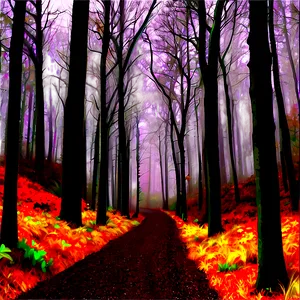 Autumn Forest Path Photo PNG Wej