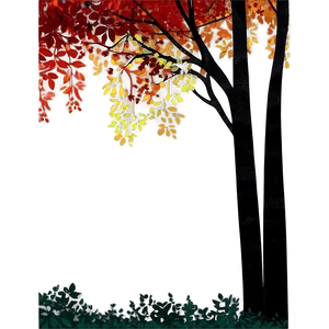 Autumn Forest Silhouette PNG Aah