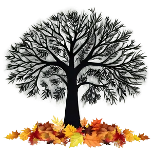 Autumn Forest Silhouette PNG Ode
