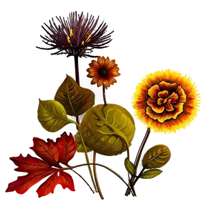 Autumn Garden Flowers Png Xgl PNG image