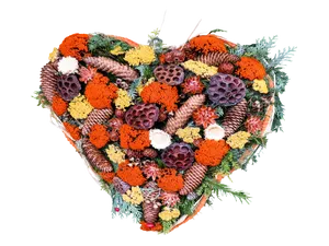 Autumn Heart Floral Arrangement PNG image