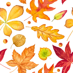 Autumn Leaves Pattern Black Background PNG image