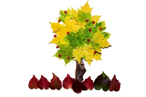 Autumn Leaves Reflection Art