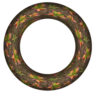 Autumn Leaves Ring Pattern PNG image