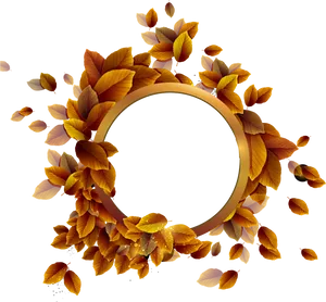 Autumn Leaves Round Frame PNG image