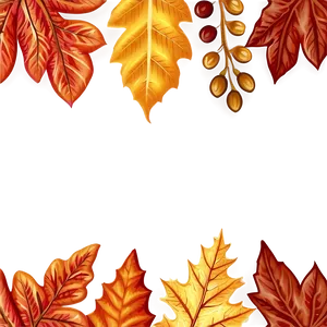 Autumn Leaves Thanksgiving Border Png 06202024 PNG image