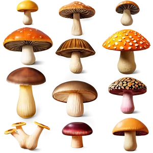 Autumn Mushrooms Png 05242024 PNG image