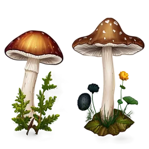 Autumn Mushrooms Png Alv47 PNG image