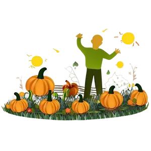 Autumn Pumpkin Patch Scene PNG 06122024