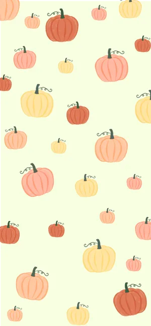 Autumn Pumpkin Pattern Watercolor Background PNG image