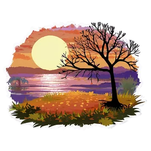 Autumn Sunset View Png 06282024 PNG image