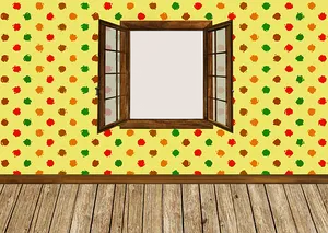 Autumn Themed Roomwith Open Window PNG image